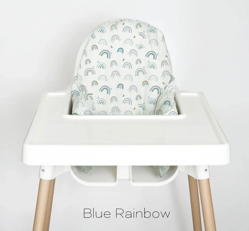 Nibble & Rest Highchair Cushion Cover - Blue Rainbow