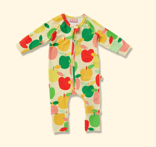 Halcyon Nights Long Sleep Romper - A is for Apple