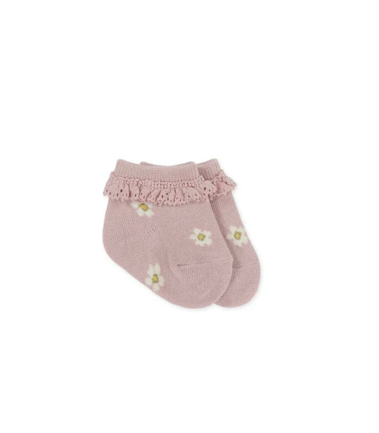 Jamie Kay Jacquard Floral Sock - Meredith Violet