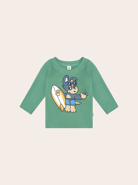 HuxBaby Surfer Dawg Rashguard - Basil