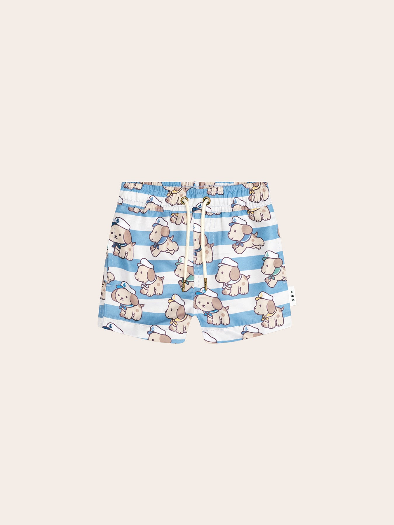 HuxBaby Sailor Pup Swim Short - Ecru/Cornflower