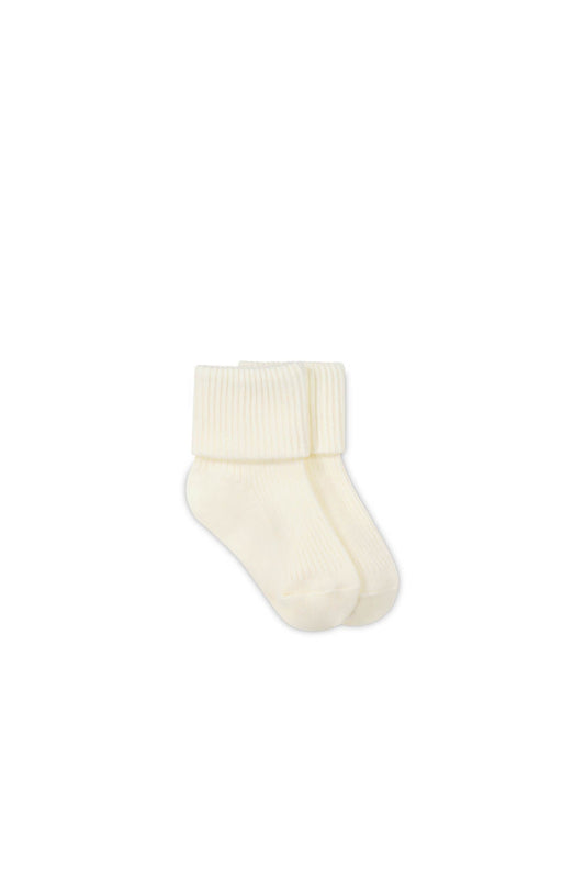 Jamie Kay Classic Rib Sock - Parchment