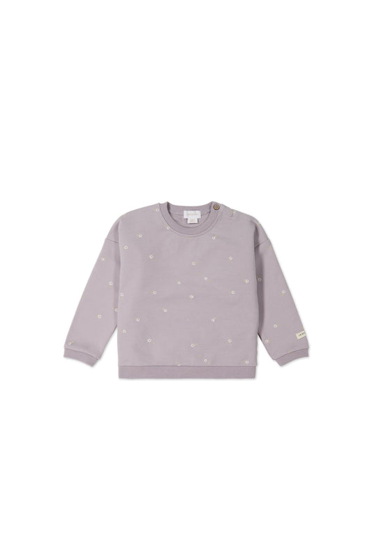 Jamie Kay Organic Cotton Bobbie Sweatshirt - Annie Ditzy Violet Ice