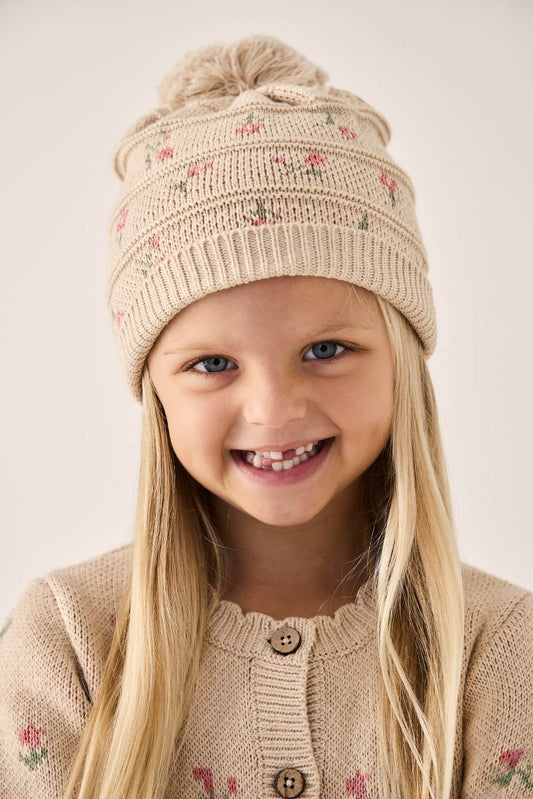 Jamie Kay Delilah Knitted Hat - Delilah Jacquard Oatmeal Marle