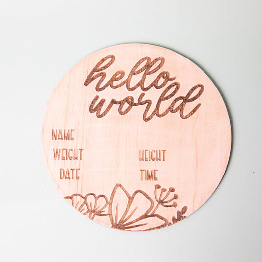 Divine Customs Plaque Large - Hello World