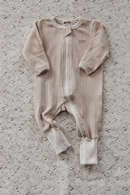 Bencer & Hazelnut Zip Suit Ribbed - Oatmeal