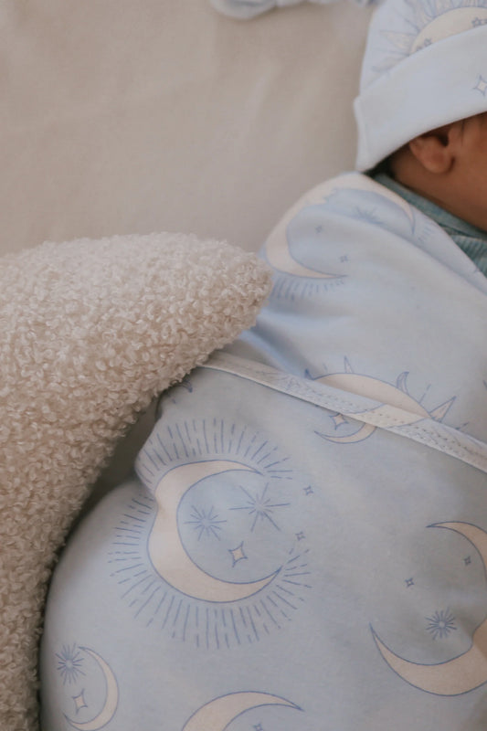 Little & Fern Jersey Stretch Swaddle - Celestial Blue