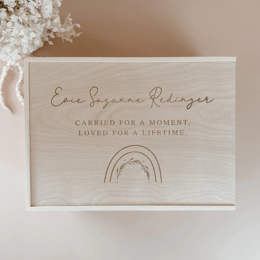 Blossom and Pear Bereavement Wooden Personalised Keepsake Box